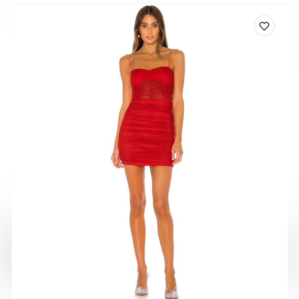 REVOLVE Red Ruched Mini Dress